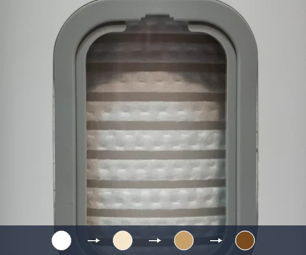 Fenêtres transparentes de visualisation du filtre