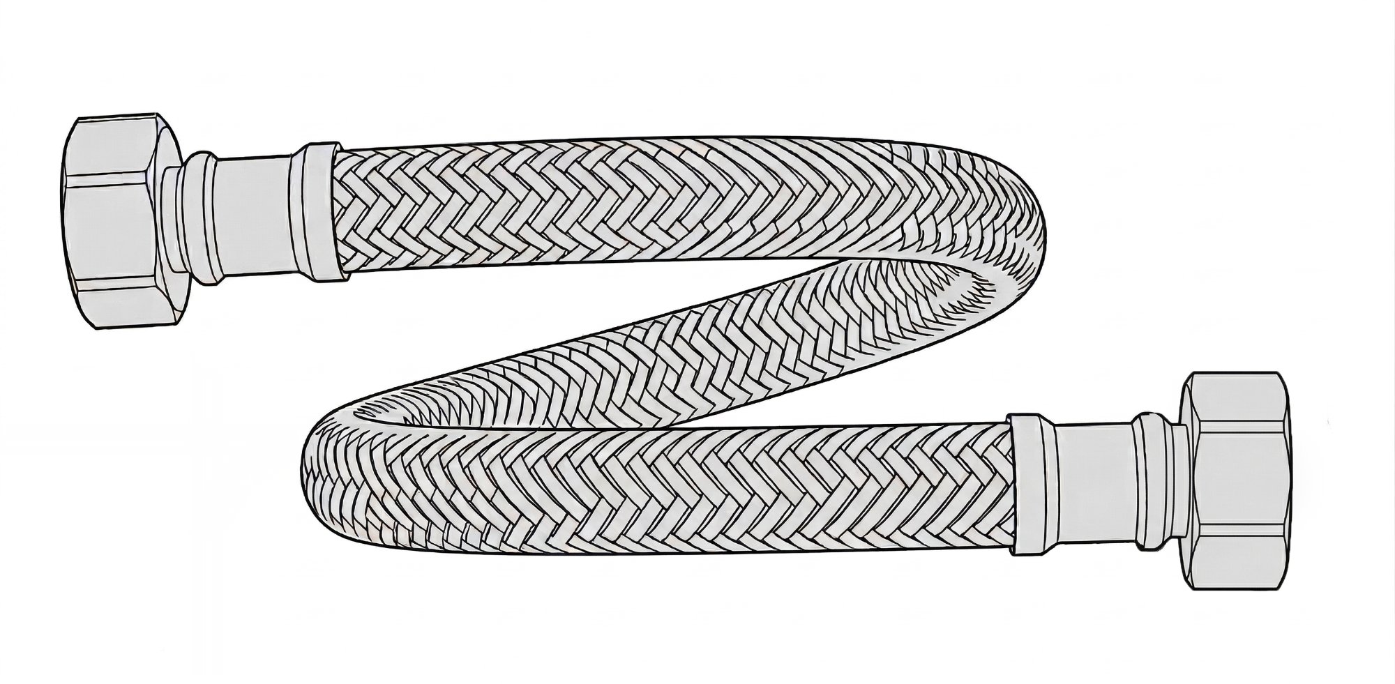 Flexible inox 80 cm femelle/femelle
